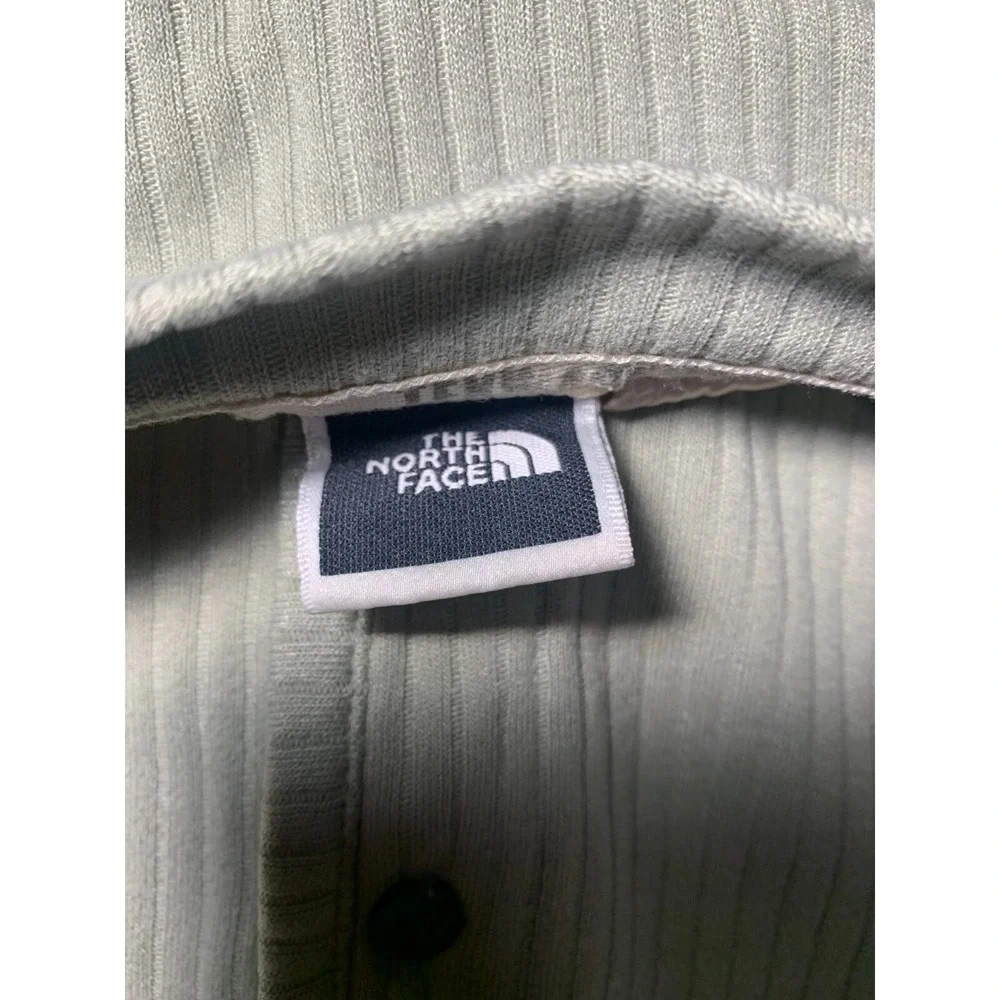 The North Face Henley Shirt Mens XL Green Waffle Knit Long Sleeve Pullover